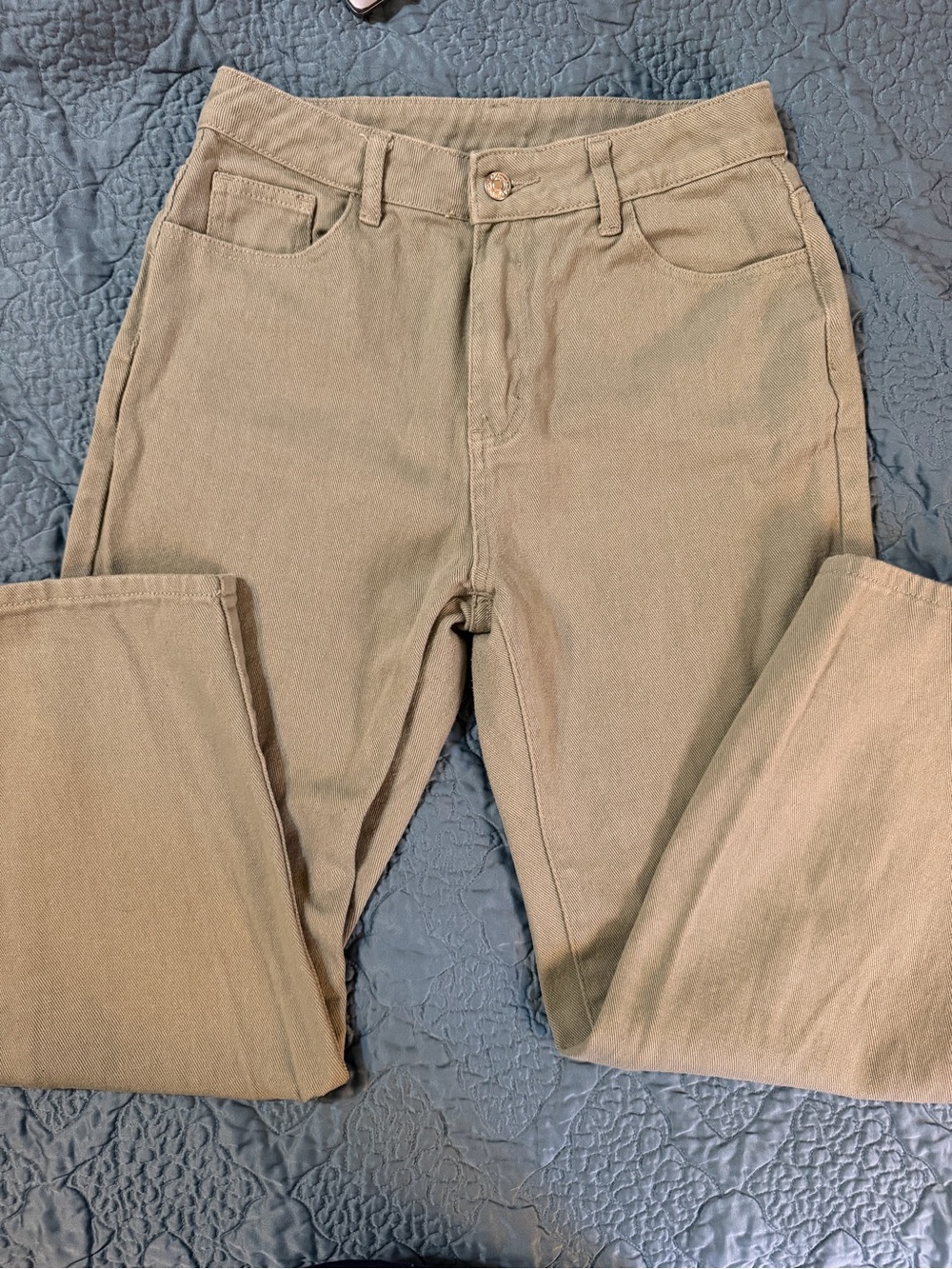 SHEIN Petite M Olive Green Twill Shorts